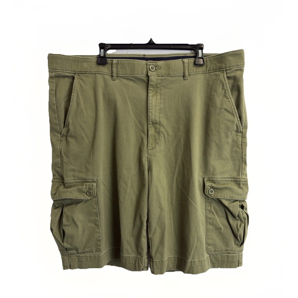 St John's Bay Men's Big & Tall 42 Tall Cargo Shorts Comfort Stretch Waist Olive